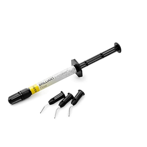 COLTENE BRILLIANT EVERGLOW FLOW siringa - foto illustrativa della linea; tonalita venduta A3/D3 2 g