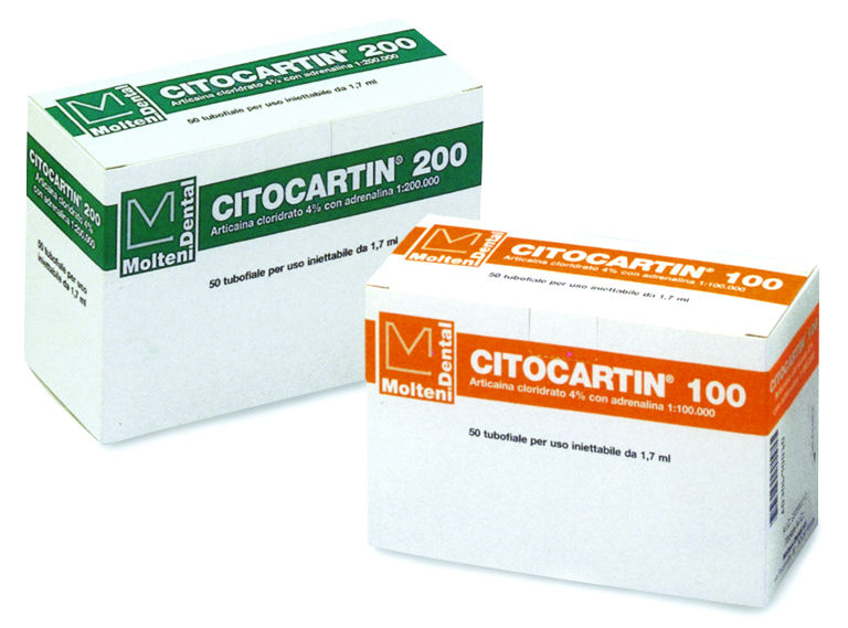 CITOCARTIN CON ADRENALINA GIALLO 10 mcg/ml - 50pz