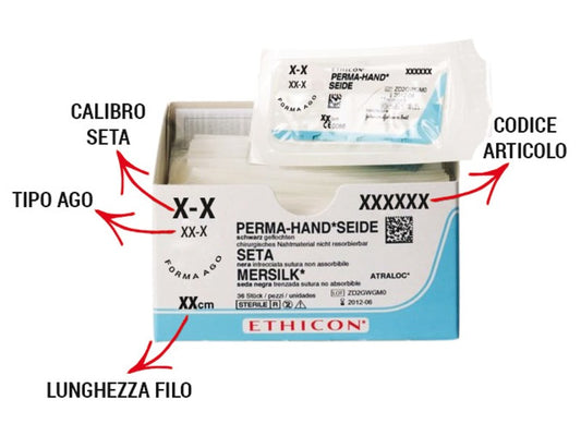 SUTURA IN SETA - AGO DORSO TAGLIENTE 36 PZ ETHICON