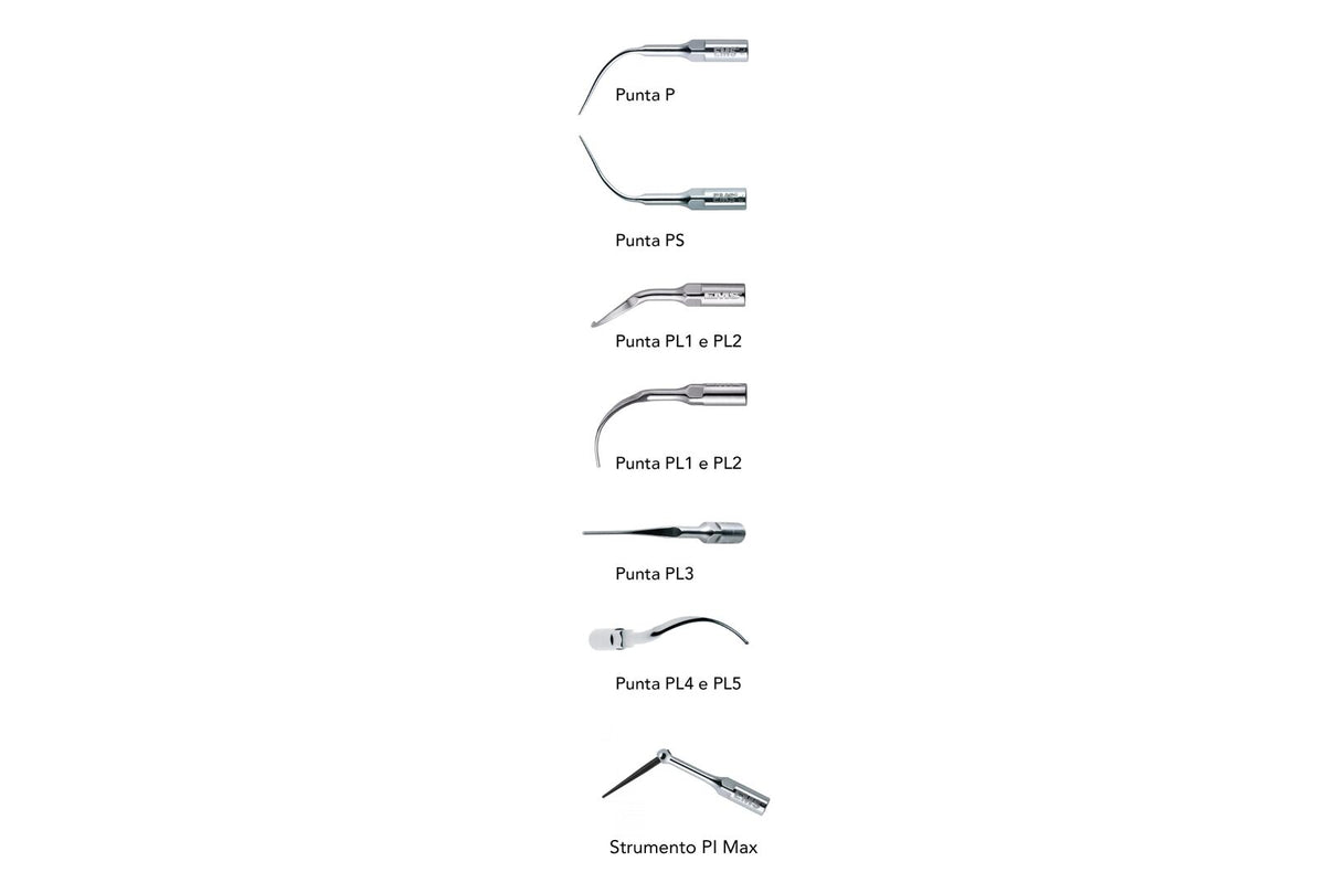 Schema illustrativo inserti EMS parodontologia - venduta punta PS con chiave dinamometrica