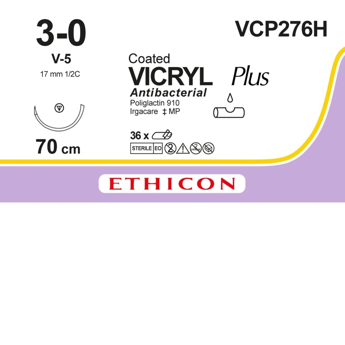 Etichetta VICRYL PLUS VCP276H 3/0 confezione 36 pezzi