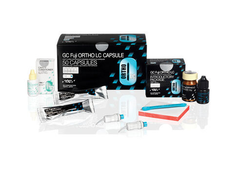 Foto illustrativa linea FUJI ORTHO LC con kit e capsule; vendita riferita al kit indicato nella scheda