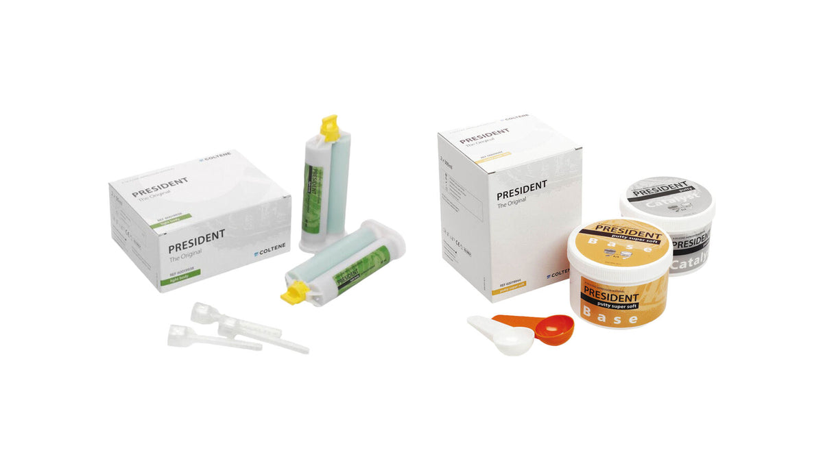 Assortimento illustrativo PRESIDENT The Original; non rappresenta la singola consistenza. Articolo venduto: COLTENE PRESIDENT THE ORIGINAL REGULAR 2 x 50 ml