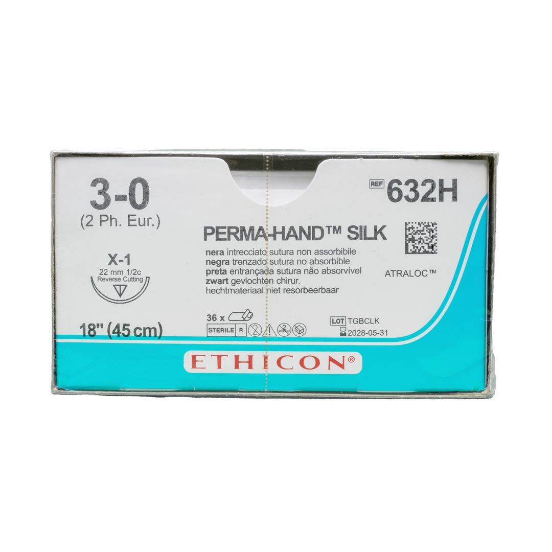 ETHICON 632H sutura 3/0 ago X-1 dorso tagliente 1/2 cerchio confezione 36 pezzi